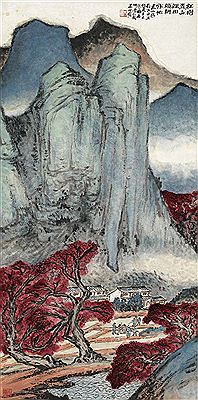 RED TREES AND GREEN MOUNTAINS by Qizhan Zhu - Auction record, sale price, and art valuation. Compare with similar artists and explore comparable artworks.