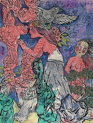 GIRLS AND BIRDS by Fej (Fei) Shao - Auction record, sale price, and art valuation. Compare with similar artists and explore comparable artworks.