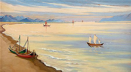 RETURNING SAILBOATS by Xingzhi Xu - Auction record, sale price, and art valuation. Compare with similar artists and explore comparable artworks.
