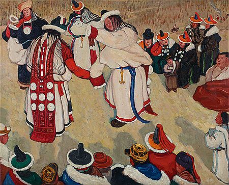THE PICTURE OF MONGOLIAN AND TIBETAN PEOPLE'S DANCING by Zongwei Sun - Auction record, sale price, and art valuation. Compare with similar artists and explore comparable artworks.