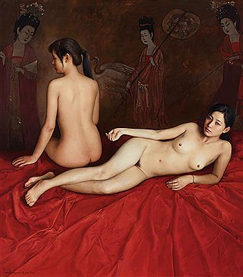 Sample artwork by Zhengyang Yuan (Born 1955), known for portrait and figure painting, nudes - View similar artists and auction records