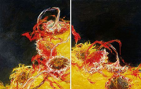 GOLDEN AND RED PAINTINGS NO.2 (2 PIECES)