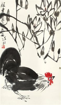 COCK AND YULAN MAGNOLIA by Peng Zhang - Auction record, sale price, and art valuation. Compare with similar artists and explore comparable artworks.