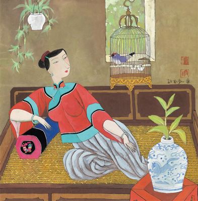 TALKING TO A BIRD by Yongkai Hu - Auction record, sale price, and art valuation. Compare with similar artists and explore comparable artworks.
