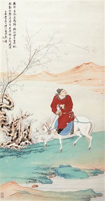 A MAN RIDING A HORSE by Lingfei Mu - Auction record, sale price, and art valuation. Compare with similar artists and explore comparable artworks.