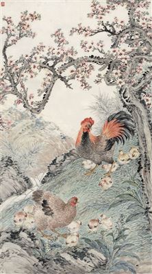 Sample artwork by Mo Chen (1886 - 1945), known for landscape, flowers, feathers, vegetables and fruits - View similar artists and auction records