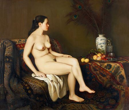 FEMALE NUDE AND STILL LIFE