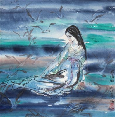 LADY AND LANDSCAPE