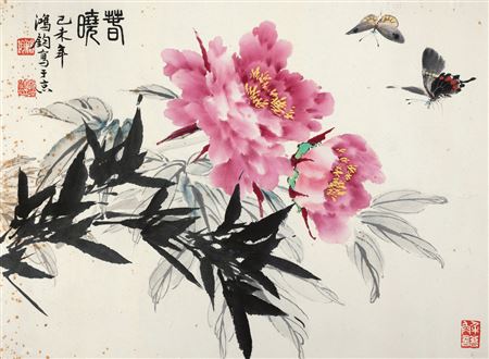 PEONY AND BUTTERFLY by Hongjun Jin - Auction record, sale price, and art valuation. Compare with similar artists and explore comparable artworks.