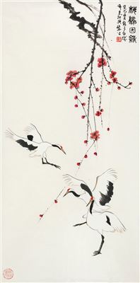 CRANE AND PLUM by Cao Wu - Auction record, sale price, and art valuation. Compare with similar artists and explore comparable artworks.