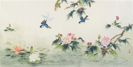 BIRD AND FLOWERS