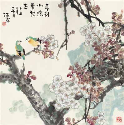 BIRDS AND PEAR BLOSSOMS