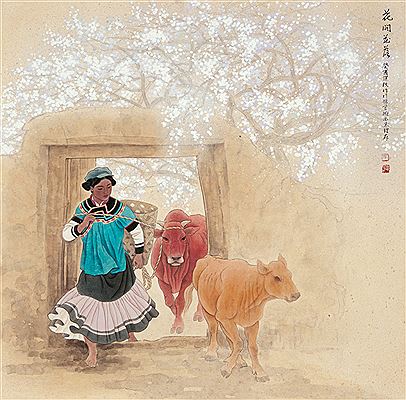 Sample artwork by Licun Zhu (Born 1940), known for painting - View similar artists and auction records