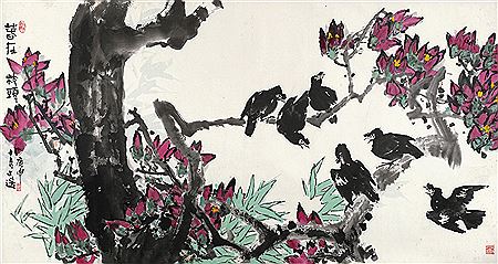 MYNAH BIRDS AND FLOWERS by Wenxuan Tang - Auction record, sale price, and art valuation. Compare with similar artists and explore comparable artworks.