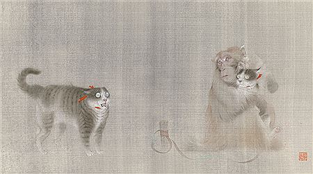 MONKEY AND CATS by Ning Shen - Auction record, sale price, and art valuation. Compare with similar artists and explore comparable artworks.