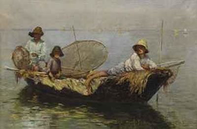 Les pêcheurs sur le lac