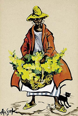 Flower Lady with Cat