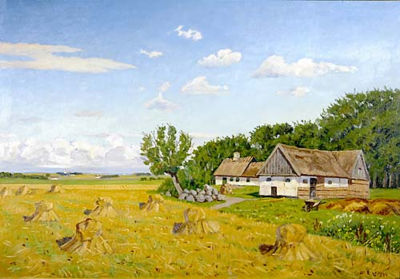 LANDSCAPE WITH HAYSTACKS