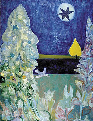 BLACK STAR IN THE MOON by Halima Nalecz - Auction record, sale price, and art valuation. Compare with similar artists and explore comparable artworks.