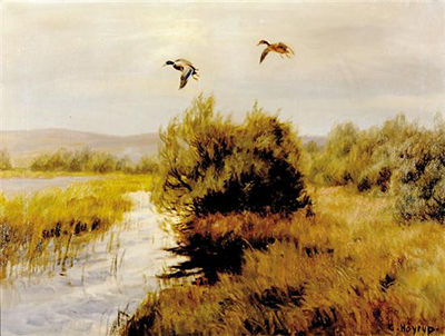DUCKS OVER MARSH by Carl Hoyrup - Auction record, sale price, and art valuation. Compare with similar artists and explore comparable artworks.