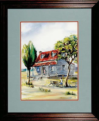 RURAL COASTAL CAROLINA SCENE WITH CABIN