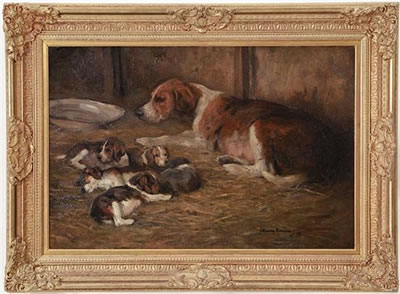 FOX HOUND WITH PUPS