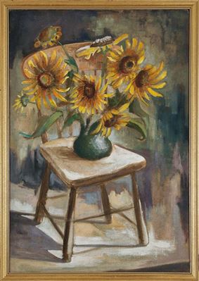 CITY ABSTRACTION, c.1950 b/w SUNFLOWERS, c.1960 (double-sided)