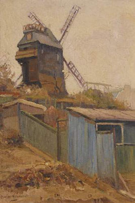 Vue du moulin de la galette à Montmartre