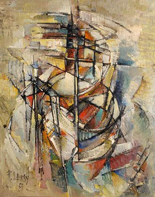 Bateaux, harmonie rouge, 1957 by Roger Lersy - Auction record, sale price, and art valuation. Compare with similar artists and explore comparable artworks.