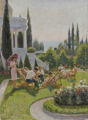 Dans le jardin en Crimée by Boris Eremeievich Vladimirsky - Auction record, sale price, and art valuation. Compare with similar artists and explore comparable artworks.