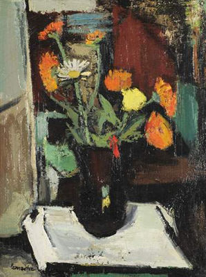 Bouquet de fleurs sur un entablement, 62