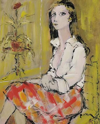 Jeune fille au bouquet de fleurs