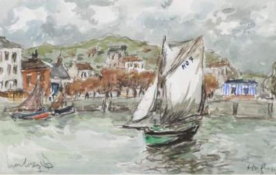 Voilier dans le port de Honfleur