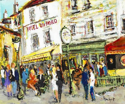 Sample artwork by Urbain Emmanuel Huchet (Born 1930), known for modernist marine, cityscape, figure and genre painting - View similar artists and auction records
