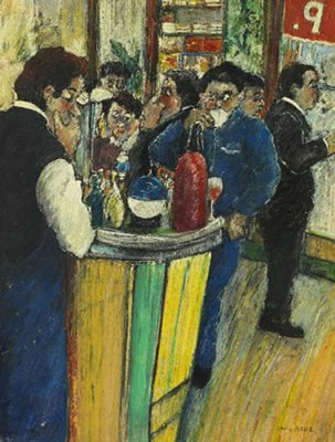 Scène de café by David Azuz - Auction record, sale price, and art valuation. Compare with similar artists and explore comparable artworks.