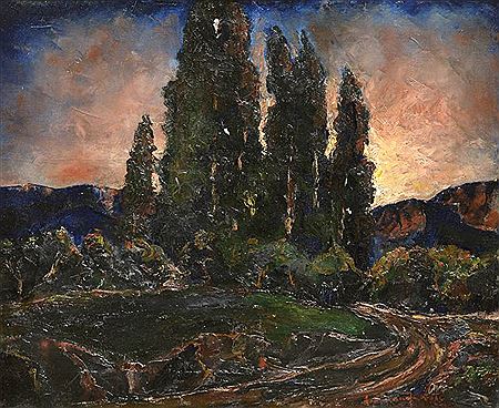 Paysage au coucher de soleil