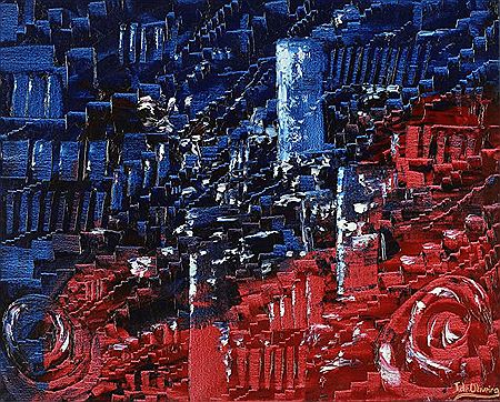 Composition rouge et bleue
