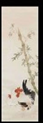 Chicken under the bamboo