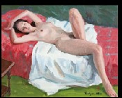 Nude in backward