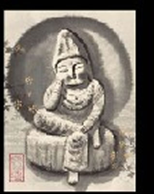 Buddha statue in the field