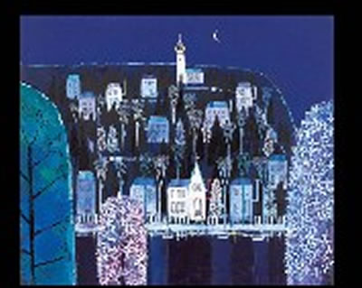 Night village with Lilac