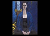 Visitor in the blue room