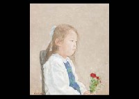 A Girl with red rose by Eibin Otsu - Auction record, sale price, and art valuation. Compare with similar artists and explore comparable artworks.