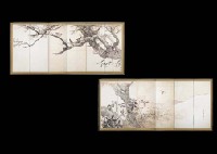 Birds(a pair of byobu screens) (2)