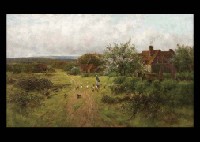 Landscape with farmers