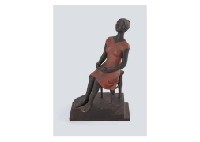 Woman in red clothes by Kaoru Ikeda - Auction record, sale price, and art valuation. Compare with similar artists and explore comparable artworks.