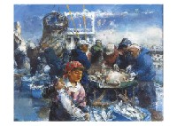 Fishermans Wharf in the morning by Kazuo Kudo - Auction record, sale price, and art valuation. Compare with similar artists and explore comparable artworks.