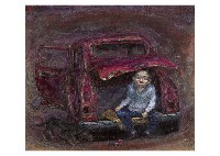 Person, car, Dog