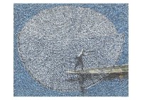 Cast net fishing, geometric beauty