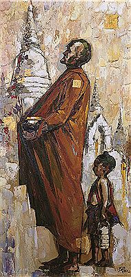 Buddhist monk by Kid Kosolawat - Auction record, sale price, and art valuation. Compare with similar artists and explore comparable artworks.